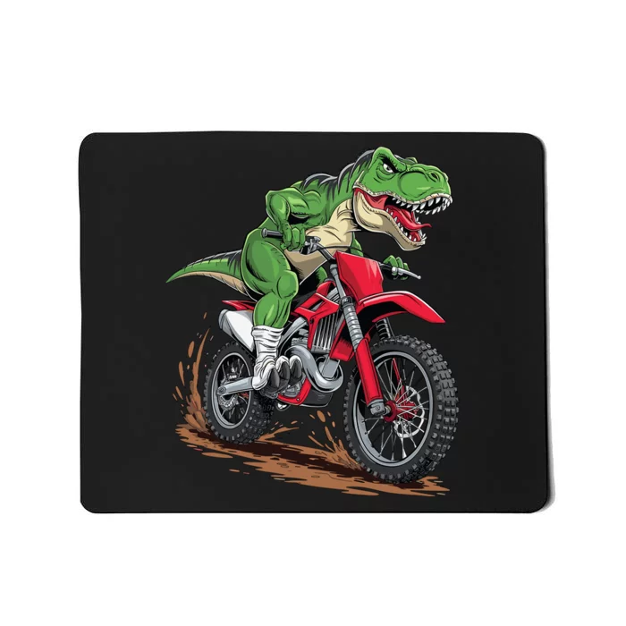 Trex Dirt Bike For Boy Dinosaur Riding Motorcycle Mousepad