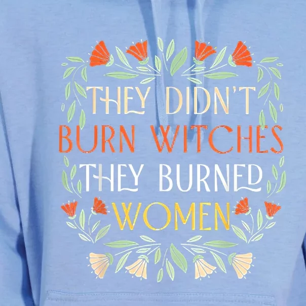 They Didnt Burn Witches They Burned Women Feminist Witch Unisex Surf Hoodie