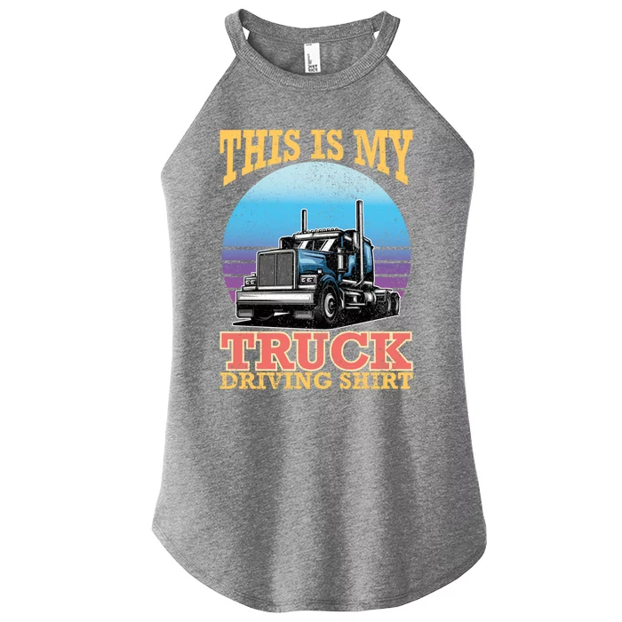 Trucker Diesel Big Rig Semigreat Gifttrailer Truck Driver Gift Women’s Perfect Tri Rocker Tank