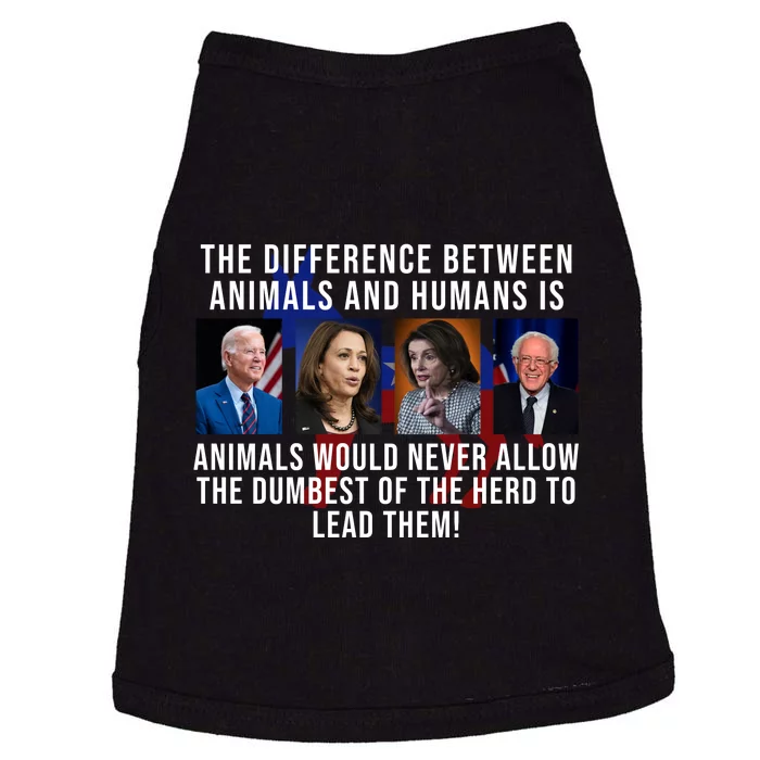 The Difference Between Animals And Humans Funny Democrat Doggie Tank