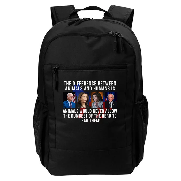 The Difference Between Animals And Humans Funny Democrat Daily Commute Backpack