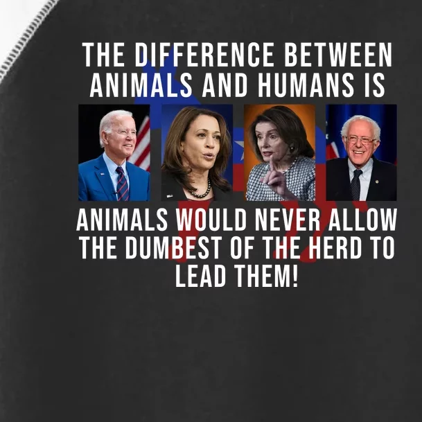 The Difference Between Animals And Humans Funny Democrat Toddler Fine Jersey T-Shirt