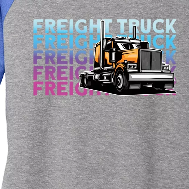 Trucker Diesel Big Rig Semigifttrailer Truck Driver Gift Women's Tri-Blend 3/4-Sleeve Raglan Shirt