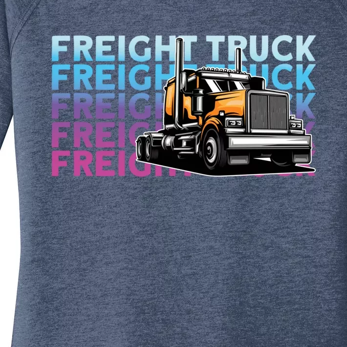 Trucker Diesel Big Rig Semigifttrailer Truck Driver Gift Women's Perfect Tri Tunic Long Sleeve Shirt