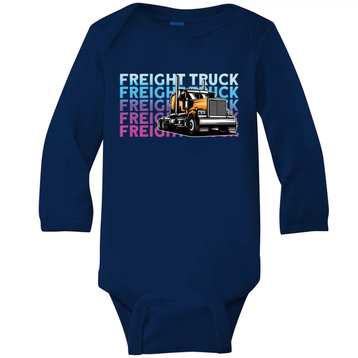 Trucker Diesel Big Rig Semigifttrailer Truck Driver Gift Baby Long Sleeve Bodysuit