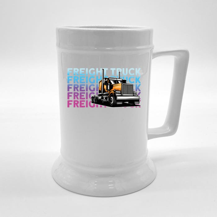 Trucker Diesel Big Rig Semigifttrailer Truck Driver Gift Front & Back Beer Stein