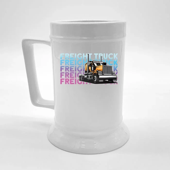 Trucker Diesel Big Rig Semigifttrailer Truck Driver Gift Front & Back Beer Stein