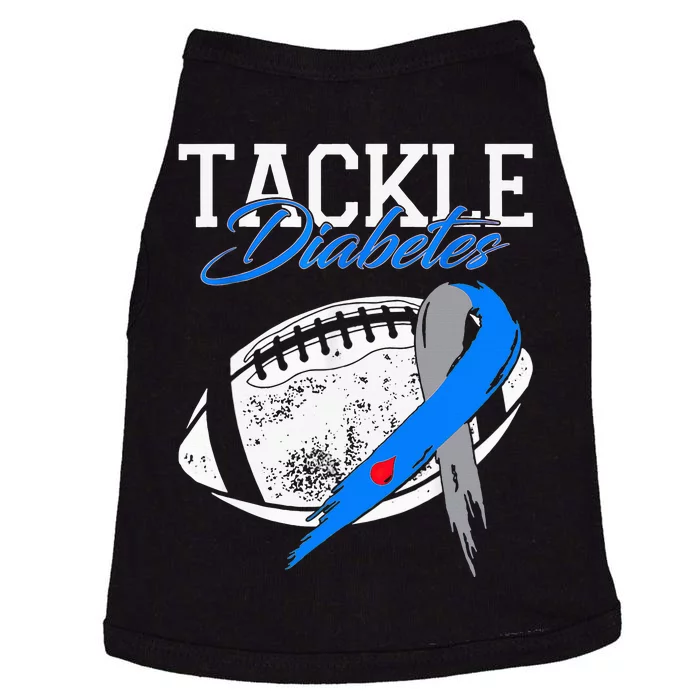 Tackle Diabetes Blue Football Type 1 T1d Diabetes Awareness Doggie Tank