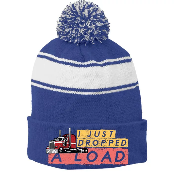 Trucker Diesel Big Rig Semigifttrailer Truck Driver Gift Stripe Pom Pom Beanie