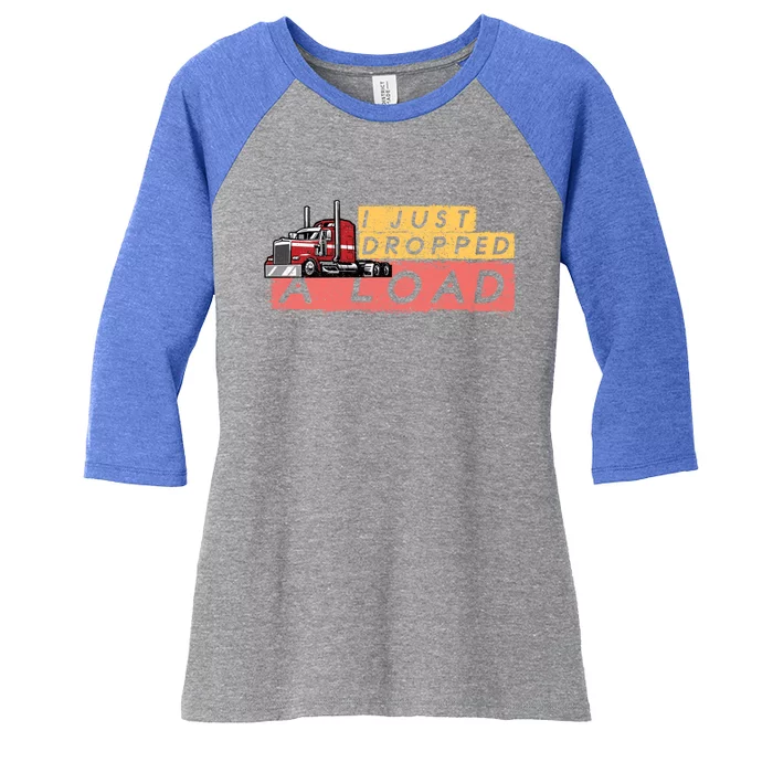 Trucker Diesel Big Rig Semigifttrailer Truck Driver Gift Women's Tri-Blend 3/4-Sleeve Raglan Shirt