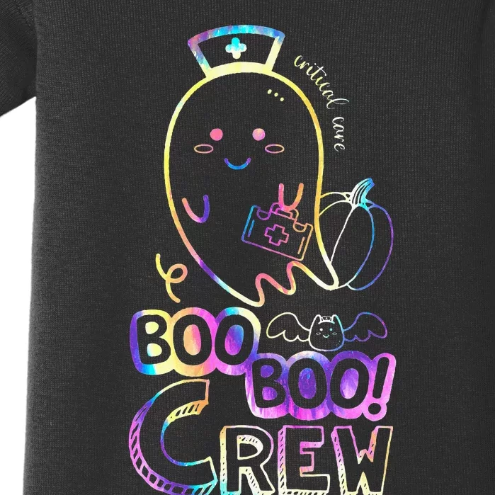 Tie Dye Boo Boo Crew Halloween Ghost Critical Care Nurse Baby Bodysuit