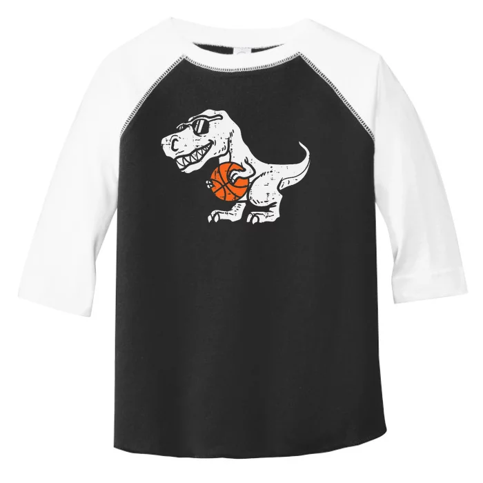 Trex Dinosaur Basketball Cute Sport Player Toddler Fine Jersey T-Shirt