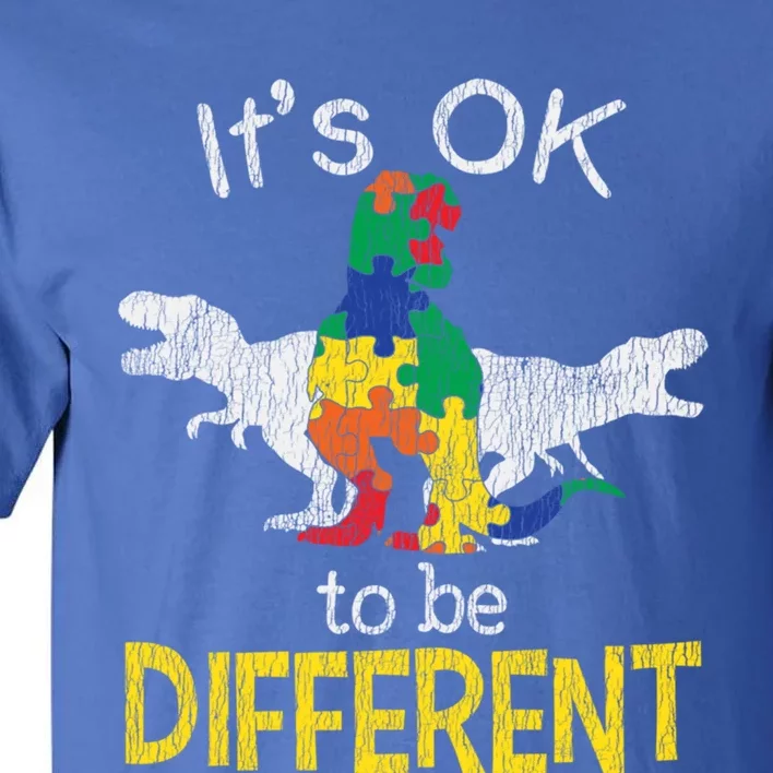 Trex Dinosaurs Be Different Autistic Autism Awareness Gift Tall T-Shirt