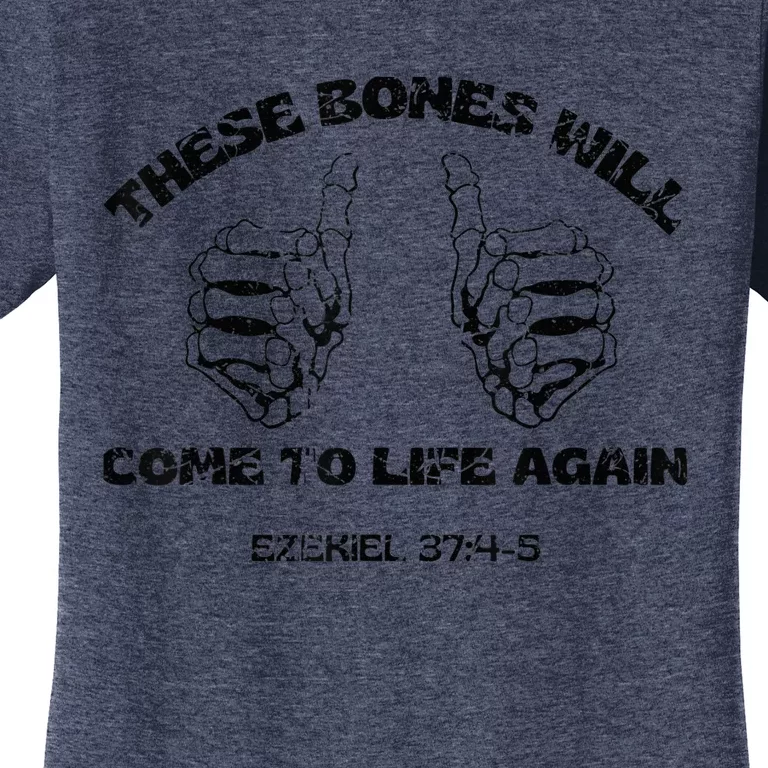 These Dry Bones Ezekiel Christian Halloween Skeleton Bible Women's T-Shirt