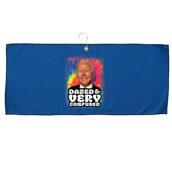 Tie Dye Biden Dazed And Very Confused Funny Large Microfiber Waffle Golf Towel