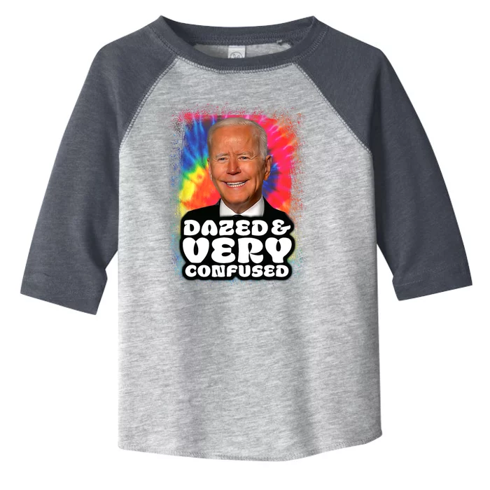 Tie Dye Biden Dazed And Very Confused Funny Toddler Fine Jersey T-Shirt