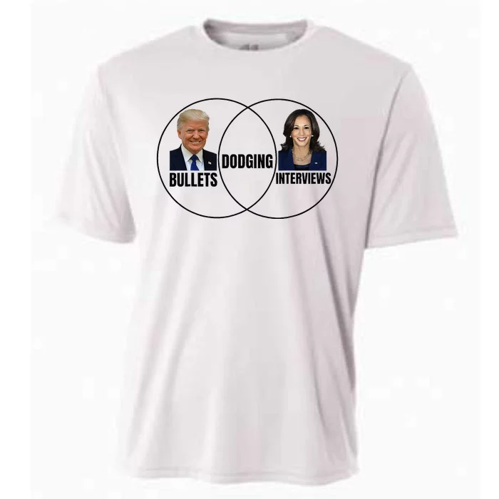 Trump Dodging Bullets Interviews Kamala Venn Diagram Cooling Performance Crew T-Shirt