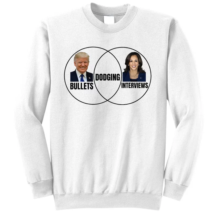 Trump Dodging Bullets Interviews Kamala Venn Diagram Sweatshirt