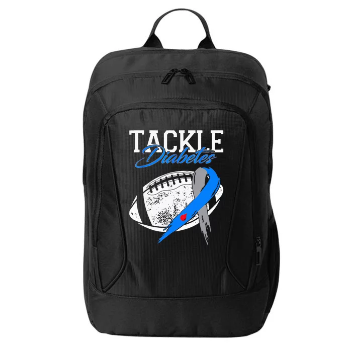 Tackle Diabetes Blue Football Type 1 T1d Diabetes Awareness City Backpack