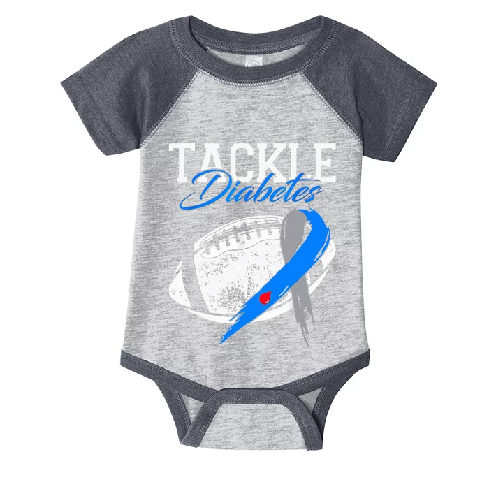 Tackle Diabetes Blue Football Type 1 T1d Diabetes Awareness Infant Baby Jersey Bodysuit