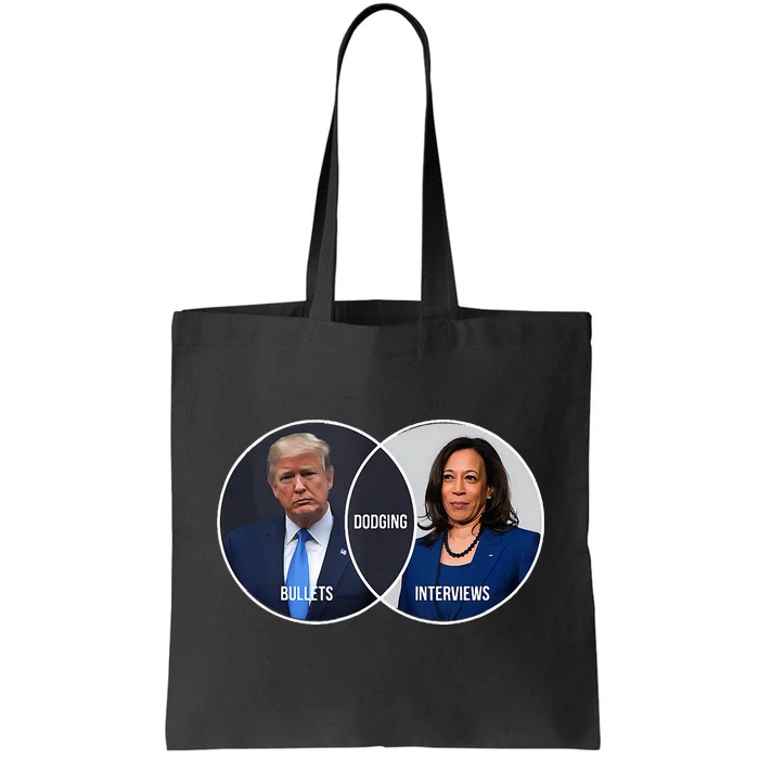 Trump Dodging Bullets Interviews Kamala Venn Diagram Tote Bag