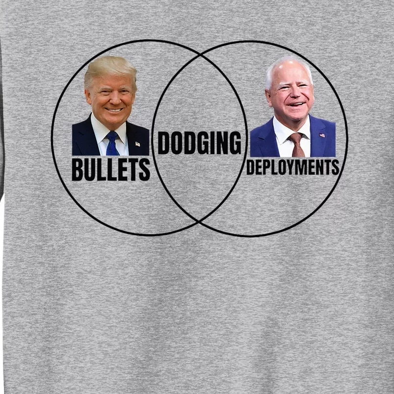 Trump Dodging Bullets Tim Walz Deployts Venn Diagram Sweatshirt