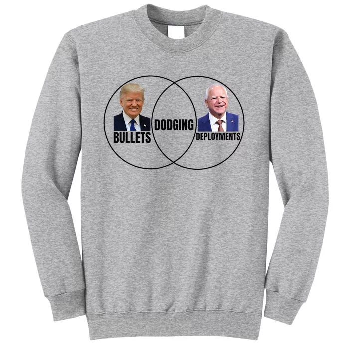 Trump Dodging Bullets Tim Walz Deployts Venn Diagram Sweatshirt