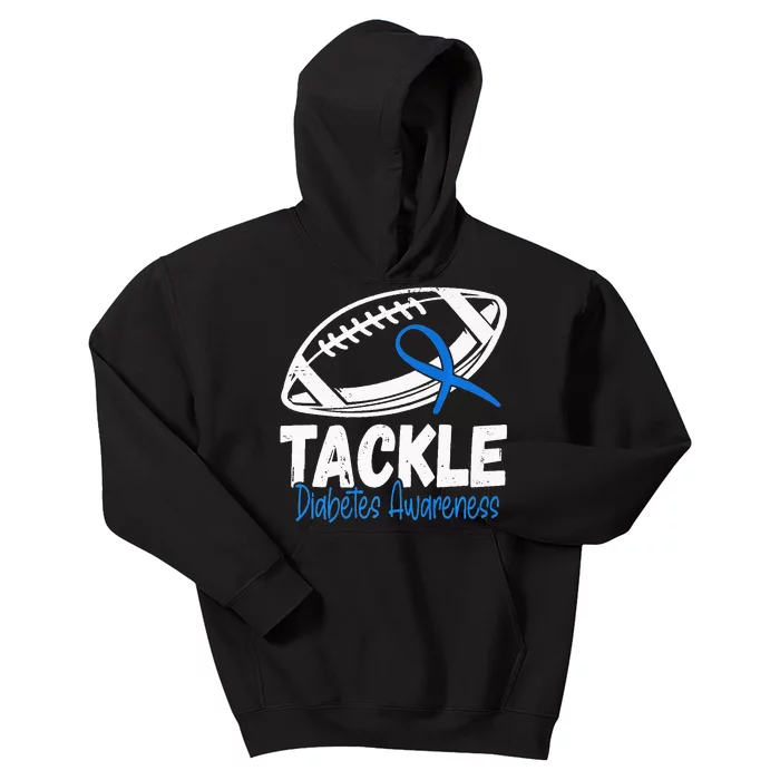 Tackle Diabetic Blue Diabetes Type 1 Awareness Warrior Kids Hoodie