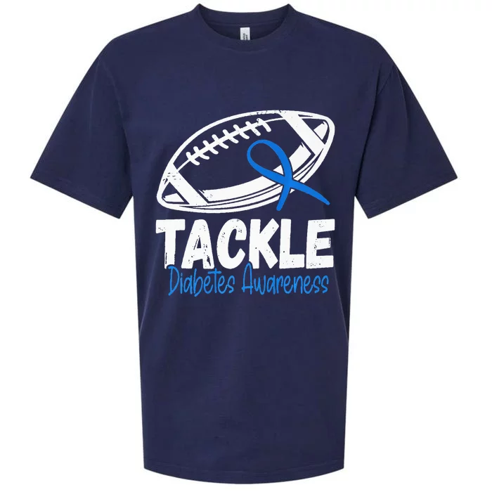 Tackle Diabetic Blue Diabetes Type 1 Awareness Warrior Sueded Cloud Jersey T-Shirt