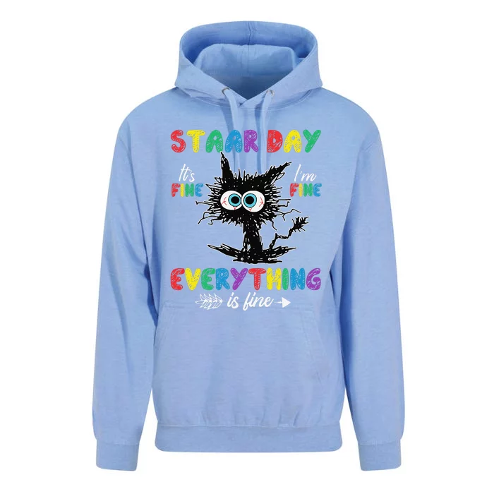 Test Day Black Cat Teacher Student Staar Testing Day Unisex Surf Hoodie