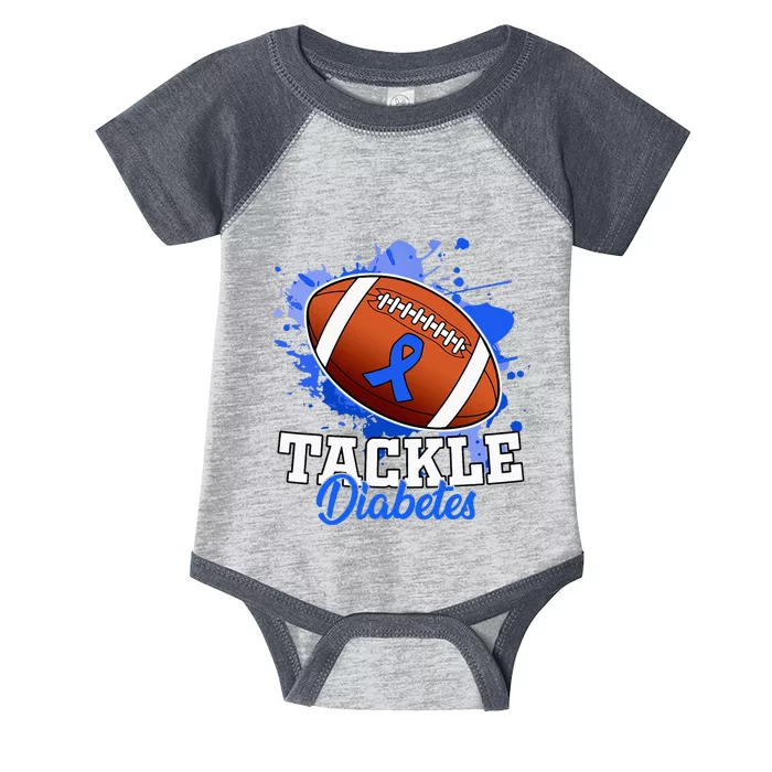 Tackle Diabetic Blue Diabetes Type 1 Awareness Warrior Infant Baby Jersey Bodysuit