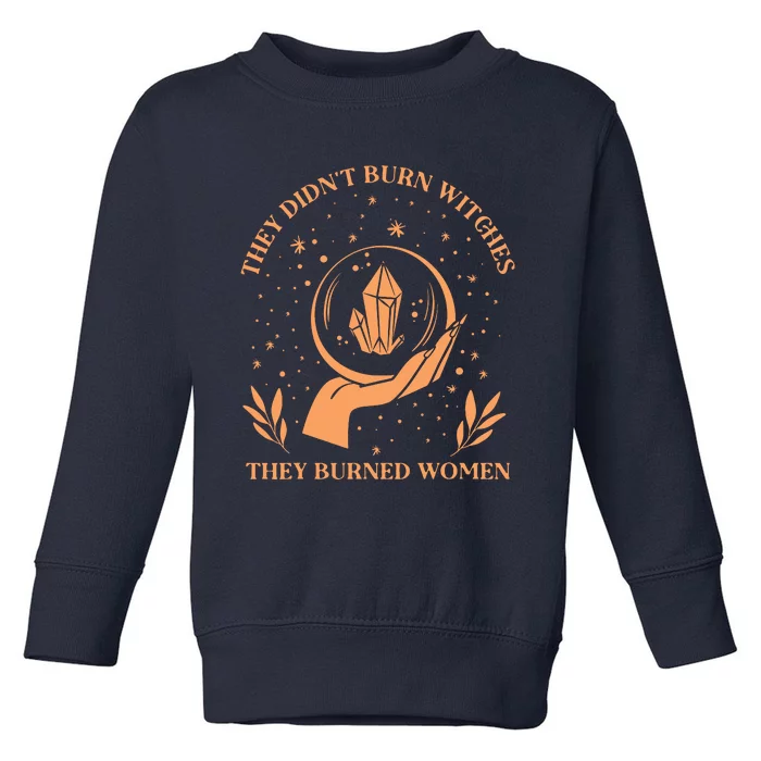 They Didnt Burn Witches They Burned Women Feminist Witch Toddler Sweatshirt