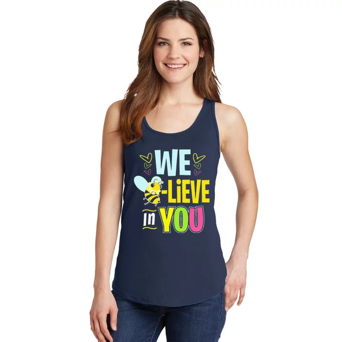 Test Day Bee Testing For Women Teacher Believe In You Ladies Essential Tank