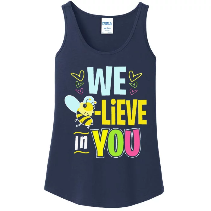 Test Day Bee Testing For Women Teacher Believe In You Ladies Essential Tank