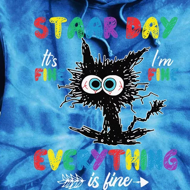 Test Day Black Cat Teacher Student Staar Testing Day Tie Dye Hoodie