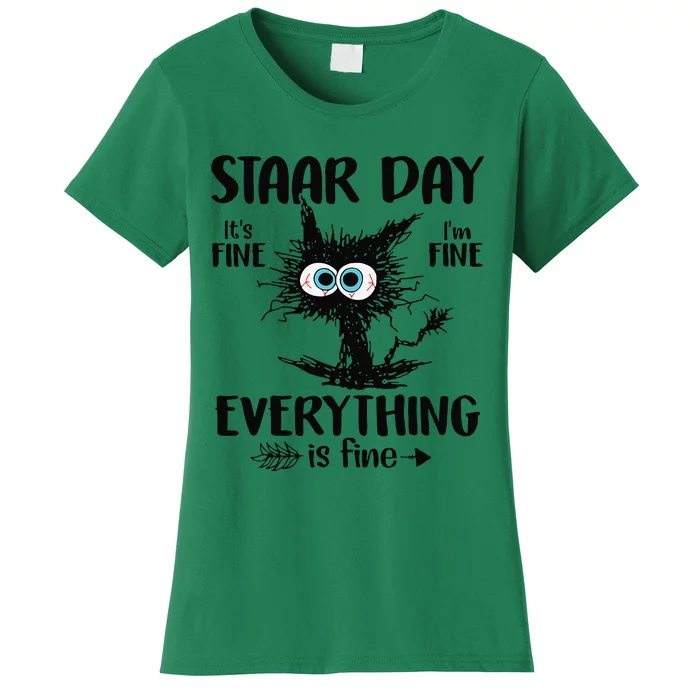 Test Day Black Cat Teacher Student Staar Testing Day Women's T-Shirt