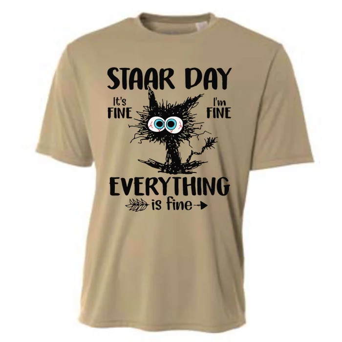 Test Day Black Cat Teacher Student Staar Testing Day Cooling Performance Crew T-Shirt