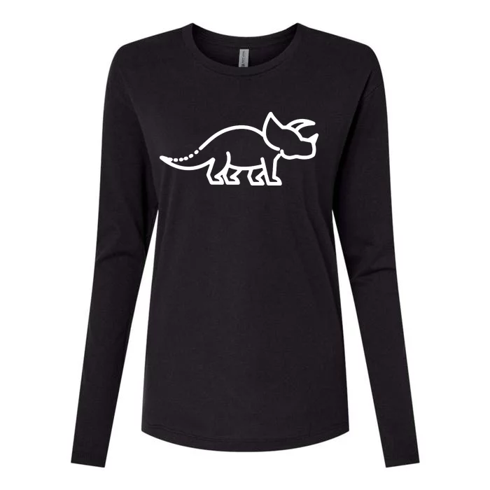 Triceratops Dinosaur Badge Womens Cotton Relaxed Long Sleeve T-Shirt