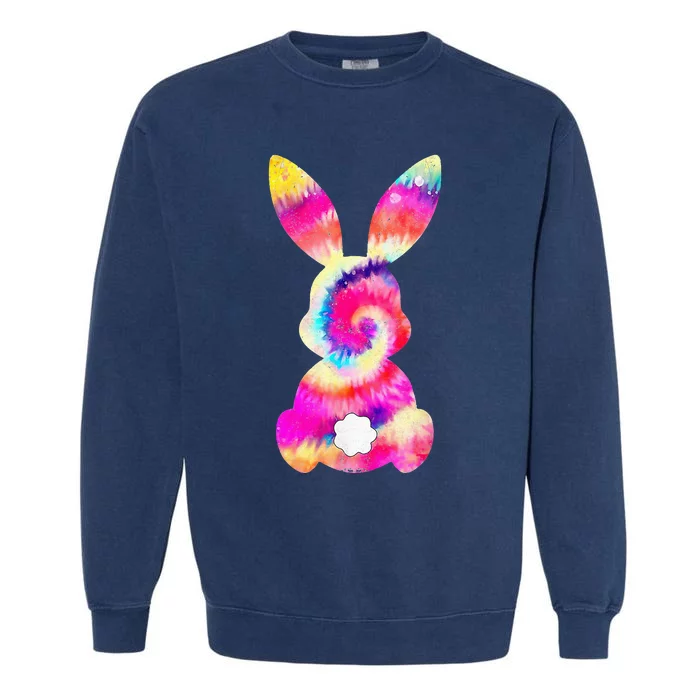 Tie Dye Bow Tie Bunny Rabbit Easter Day Garment-Dyed Sweatshirt