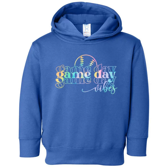 Tie Dye Baseball Game Day Vibes Baseball Team Game Day Great Gift Toddler Hoodie