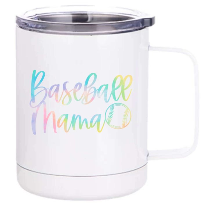 Tie Dye Baseball Mama Pocket Baseball Mama Game Day Vibes Gift Front & Back 12oz Stainless Steel Tumbler Cup