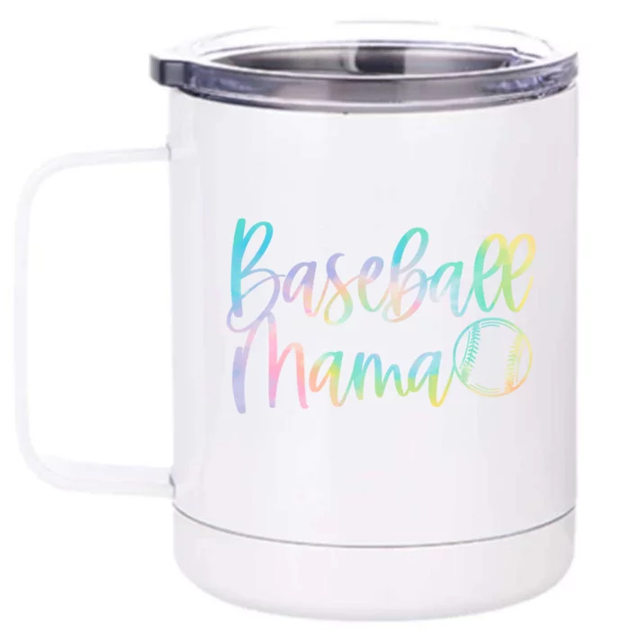 Tie Dye Baseball Mama Pocket Baseball Mama Game Day Vibes Gift Front & Back 12oz Stainless Steel Tumbler Cup