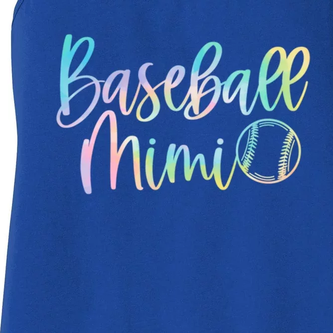 Tie Dye Baseball Mimi Pocket Baseball Mimi Game Day Vibes Great Gift Women's Racerback Tank