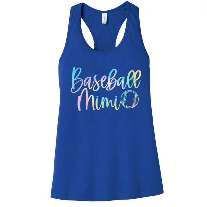 Tie Dye Baseball Mimi Pocket Baseball Mimi Game Day Vibes Great Gift Women's Racerback Tank