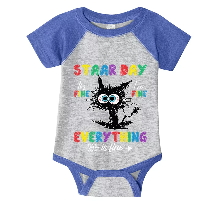 Test Day Black Cat Teacher Student Staar Testing Day Infant Baby Jersey Bodysuit