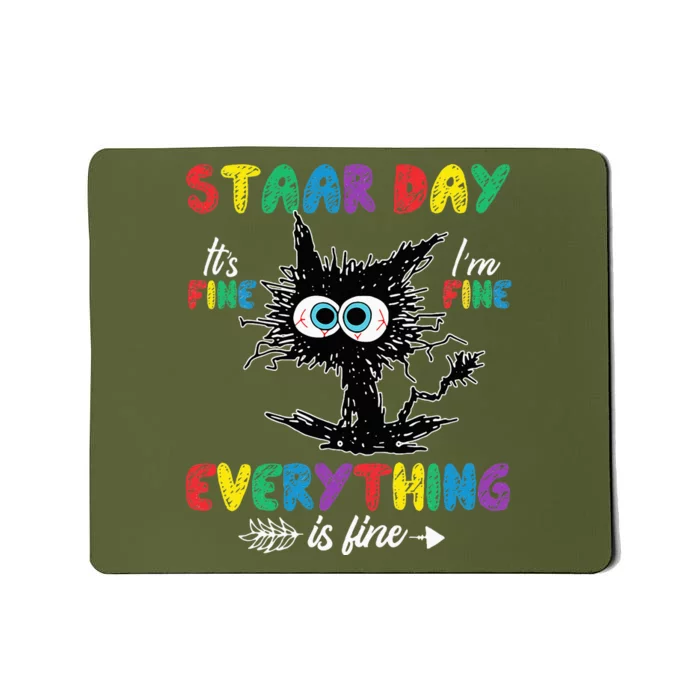 Test Day Black Cat Teacher Student Staar Testing Day Mousepad