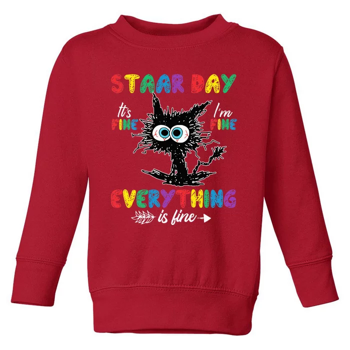 Test Day Black Cat Teacher Student Staar Testing Day Toddler Sweatshirt