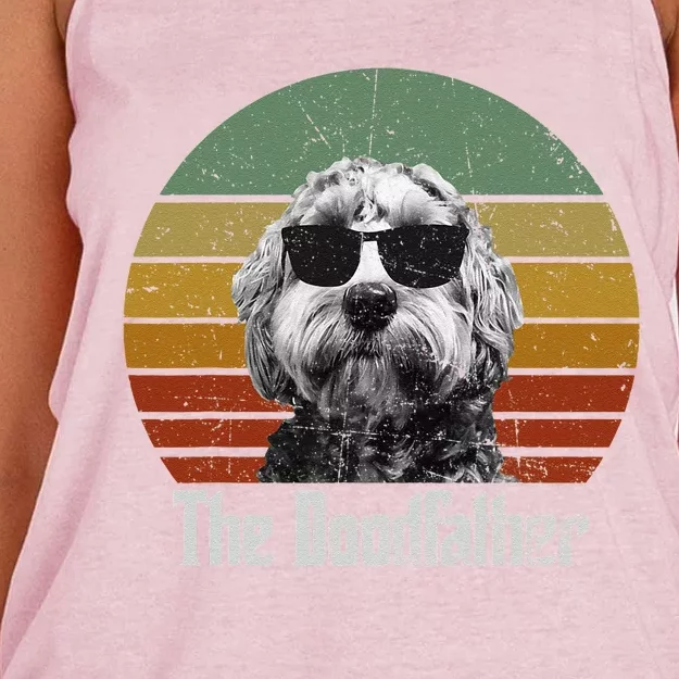 The Doodfather Best Doodle Dad Doodle Dog Fathers Day Women's Knotted Racerback Tank