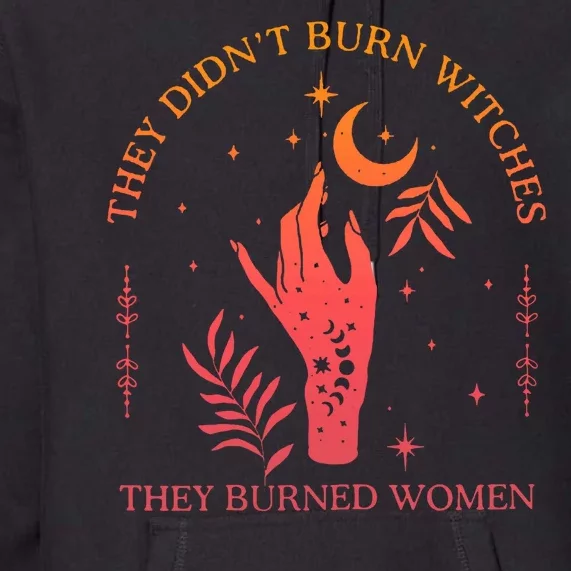 They Didnt Burn Witches They Burned Women Witchy Feminist Premium Hoodie