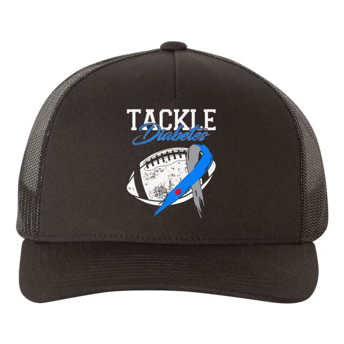 Tackle Diabetes Blue Football Type 1 T1D Diabetes Awareness Yupoong Adult 5-Panel Trucker Hat